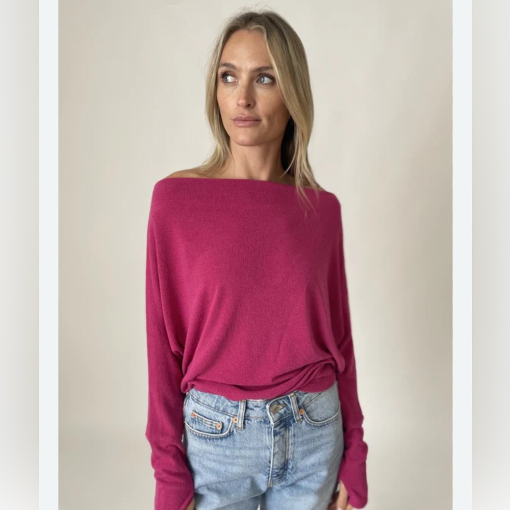 Pink Off-Shoulder Sweater